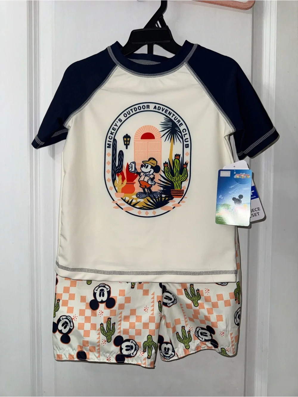 Mickey Mouse Boys Rash Guard and Swim Trunk